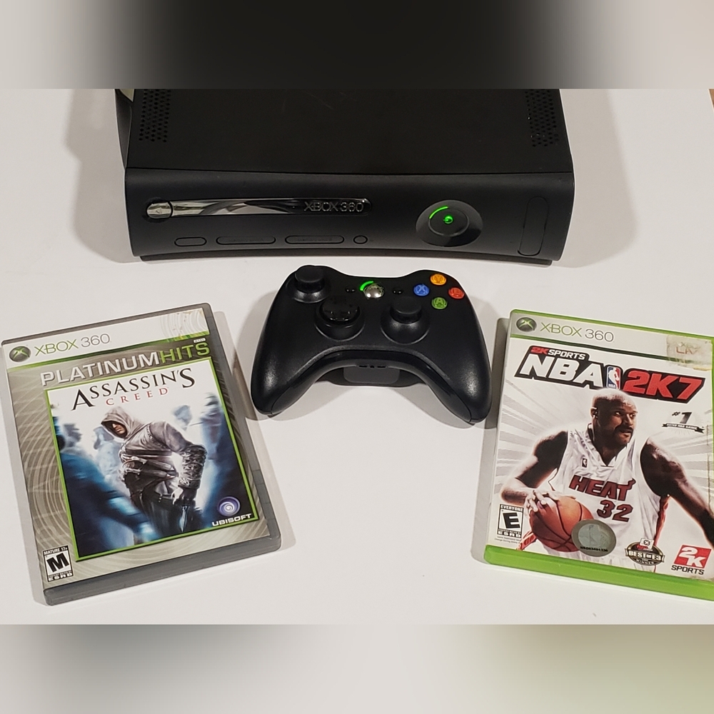 Microsoft Xbox 360 Elite 120GB (Restored) Console Bundle w/ Controller + 2 Games